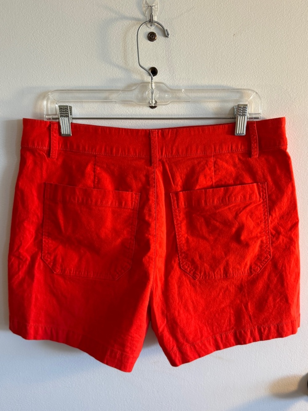 J. Crew Women’s Red High-Rise Cotton Linen Blend Patch Pocket Shorts Size 30 - Picture 6 of 6